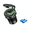 Car Motorcycle Ship Modified USB Charger Waterproof PD + QC3.0 Fast Charge, Model: Green Light With Terminal
