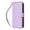 For Samsung Galaxy S23 5G Nine-card Slots Zipper Wallet Bag Leather Phone Case(Purple)