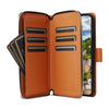 For Samsung Galaxy S22 5G Nine-card Slots Zipper Wallet Bag Leather Phone Case(Brown)