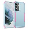 For Samsung Galaxy S25 5G TPU + PC Shockproof Protective Phone Case(Grey Green + Pink)