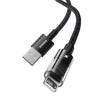 Baseus Gem Transparent 2.4A USB to 8 Pin Fast Charging Data Cable, Length:1m(Black)