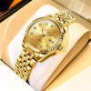 OLEVS 5526 Women Diamond Set Luminous Waterproof Quartz Watch(Gold)
