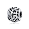 S925 Sterling Silver Mori Series Hollow Letters Beads DIY Bracelet Necklace Accessories(C)
