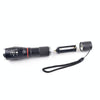 Telescopic Zoom Strong Light Flashlight Strong Magnetic Rechargeable LED Flashlight, Colour: Black Head (With Battery, EU Plug Charger)