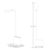 Multi-function Touch Switch USB Charging LED Desk Lamp with Phone Holder & Pen Holder, White Light & Warm White Two Modes LED Night Light, Support USB Output (White)
