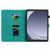 For Samsung Galaxy Tab A9 Lily Embossed Leather Tablet Case(Green)