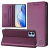 For Samsung Galaxy A04e 4G / F04 RC01 Dual-Folded Magnetic Suction RFID Leather Phone Case(Violet)