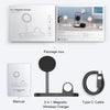 WA22 3 in 1 Magnetic Wireless Charger Phone Holder for iPhone 12 / 13 / 14 / 15 Series Phones & AirPods(Black)