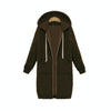 Women Hooded Long Sleeved Sweater In The Long Coat, Size:XL(Coffee)