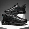 Men Air Cushion Sneakers Low Top Lace Running Shoes Mesh Breathable Sports Shoes, Size: 41(Black Blue)