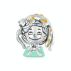 S925 Sterling Silver Cute Little Girl Cat DIY Beads(SCC2719)