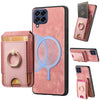 For Samsung Galaxy M33 5G Retro Splitable Magnetic Stand Card Bag Leather Phone Case(Pink)