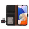 For Samsung Galaxy A36 Genuine Leather Litchi Texture RFID Leather Phone Case(Black)