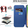 For Samsung Galaxy A56 5G Shield MagSafe RFID Anti-theft Rhombus Leather Phone Case(Dark Blue)