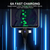 ENKAY Hat-Prince 3 in 1 6A USB to 8 Pin+Type-C+Micro USB Supper Fast Charge Spring Cable, Length: 1.8m(Black)