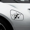 Female Pull Fuel Tank Pointer To Full Hellaflush Reflective Vinyl Car Sticker (Colour)