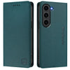 For Samsung Galaxy S23 5G RC01 Dual-Folded Magnetic Suction RFID Leather Phone Case(Dark Green)