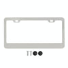 American Standard Aluminum Alloy License Plate Frame Including Accessories, Specification: Square Hole Round Corner Aluminum Spray White