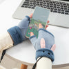 Winter USB Rechargeable Heated Half Palm Adult Gloves, Size: Free Size(Pink)