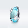 S925 Sterling Silver Blue Glass Bead Ocean Star Pendant DIY Bracelet Beaded