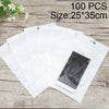 100 PCS 25cm x 35cm Hang Hole Clear Front White Pearl Jewelry Zip Lock Packaging Bag, Custom Printing and Size are welcome