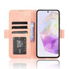 For Samsung Galaxy A56 5G Skin Feel Calf Texture Card Slots Leather Phone Case(Pink)