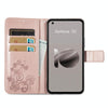 For ASUS Zenfone 10 Four-leaf Clasp Embossed Buckle Leather Phone Case(Rose Gold)