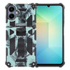 For Samsung Galaxy A06 4G Camouflage Armor Kickstand TPU Hybrid PC Magnetic Phone Case(Mint Green)