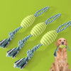 Dog Teething Chew Toy - Durable TPR & Cotton Rope (Blue)