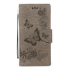 For Galaxy Note 8 Pressed Flowers Butterfly Pattern Horizontal Flip Leather Case with Holder & Card Slots & Wallet & Lanyard (Grey)