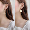 E2112-9 Gold Asymmetric Love Love Silver Needle Earrings Simple Earrings