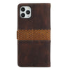 For iPhone 11 Pro Max Grid Stitching Leather Phone Case with Lanyard(Brown)