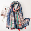 180 X 85cm  Women Cotton And Linen Scarf Retro Splicing Bohemian Printed Silk Shawl SL1906-052