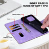For iPhone XR Lace Floral Embossed Magnetic Buckle Leather Phone Case(Purple)