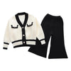 Baby Girls Winter Clothes Set Knit Sweater and Pants Autumn Girl Clothing, Size: 120(Black and White)