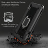 For iPhone X / XS Carbon Fiber Protective Case with 360 Degree Rotating Ring Holder(Black)