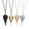 Punk 3D Metal Raven Skull Skeleton Pendant Necklace(Black)