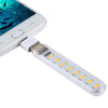 8LEDs 5V 200LM USB LED Book Light Portable Night Light, with Micro Adapter(Warm White)