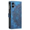 For Samsung Galaxy A06 5G Multi-Card Totem Zipper Leather Phone Case(Blue)