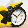 Motorcycle Alarm Clock Ornaments Creative Child Gift Clock(Blue Motorcycle Racing)