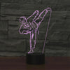 Black Base Creative 3D LED Decorative Night Light, USB with Touch Button Version, Pattern:Karate