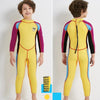 DIVE&SAIL WS-18816 Children Diving Suit One-piece Long-sleeved Swimsuit Sunscreen Hot Spring Surfing Suit, Size:M(Yellow Purple Sleeves)