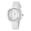 CAGARNY 6878 Water Resistant Fashion Women Quartz Wrist Watch with Leather Band(White+Silver)