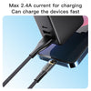 YESIDO CA104 2.4A USB to 8 Pin Transparent Charging Data Cable, Length:1.2m(Black)