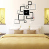 Living Room Wall Clock Creative Clock Acrylic DIY Mirror Wall Stickers Decorative Black Silver Square DIY Clock