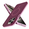 For iPhone 11 Pro Max Shockproof MagSafe Armor PC Hybrid TPU Phone Case(Wine Red+Light Pink)