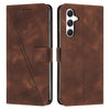 For Samsung Galaxy A56 5G Dream Triangle Leather Phone Case with Long  Lanyard(Brown)