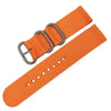 Washable Nylon Canvas Watchband, Band Width:18mm(Orange with Silver Ring Buckle)