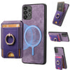 For Samsung Galaxy A33  5G Retro Splitable Magnetic Stand Card Bag Leather Phone Case(Purple)