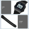 SKMEI 1698 50m Waterproof Multifunctional Sports Square Pin Buckle Luminous Digital Watch(Black White)